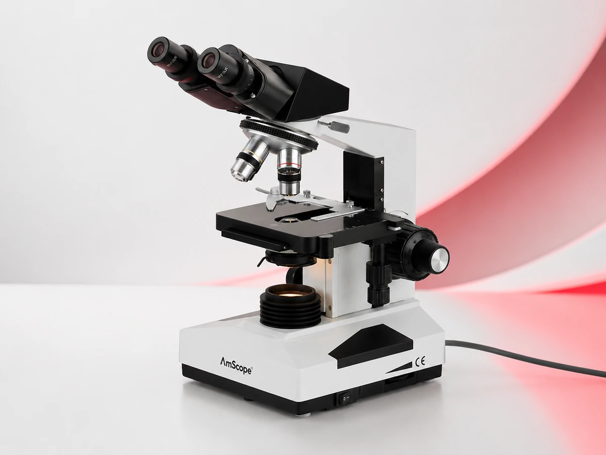 Microscópio binocular de laboratório